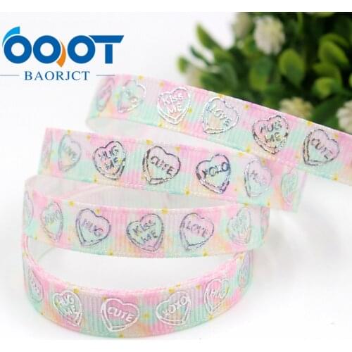 3/8'' Wide 10yards Love Laser Silve printed ribbon,DIY Hair Bow Wedding Festival Home Party Birthday Decorations Gift Packing