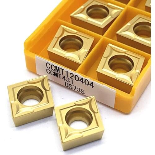 10PCS CCMT120404 VP15TF UE6020 US735 Carbide Inserts Cutter CNC Lathe Turning Tools For Metal Internal Turning Tool CCMT120404