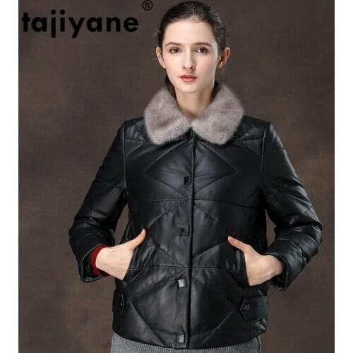 Real Genuine Leather Jacket Autumn Winter Coat Women Clothes 2021 Mink Fur Collar Sheepskin Down Coat Female Tops ZT4756