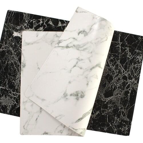 Customized high-grade marbled waterproof placemat Creative new leather non-slip table mat oilproof washable Western placemat
