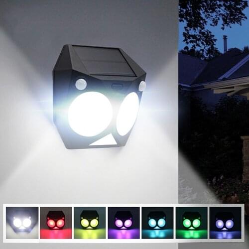 Ousam LED Solar Light Outdoor Motion Sensor RGB Lamp Dual PIR Waterproof Super Bright Security Solar Garden Light For Patio Yard