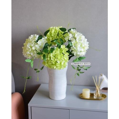 Fake Hydrangea Artificial Flowers Decorative Flowers Living Room Flowers Floor-to-ceiling Silk Flowers Wedding Model Room Indoor