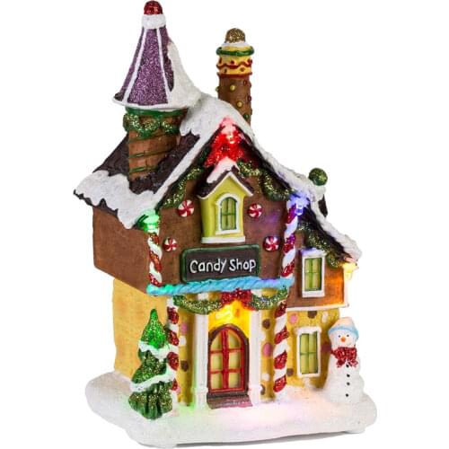 LED Christmas Village Building Gingerbread House Light Up Merry Christmas Decoration for Home Desk Ornament Xmas Gift New Year