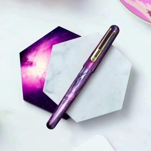 New Picasso Celluloid Fountain Pen Pimio EtSandy Aurora Purple PS-975 Iridium Fine Ink Pen Writing Gift Pen for Business Office