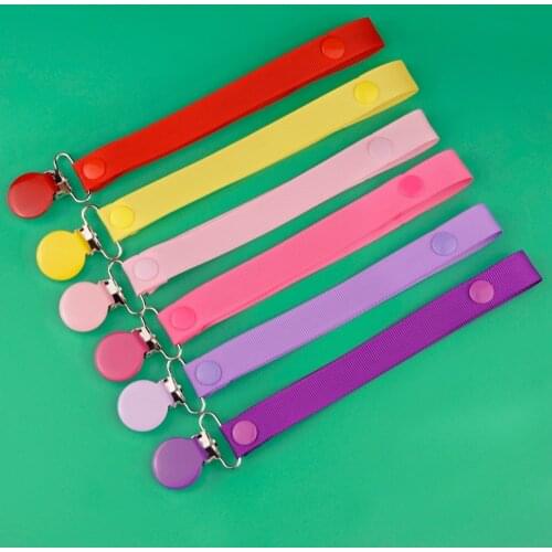 Sutoyuen 5pc Cute Baby Pacifier Chain Ribbon Dummy Feeding Toy Chains Kids Soother Nipple Strap Holder Round Pacifier Clips