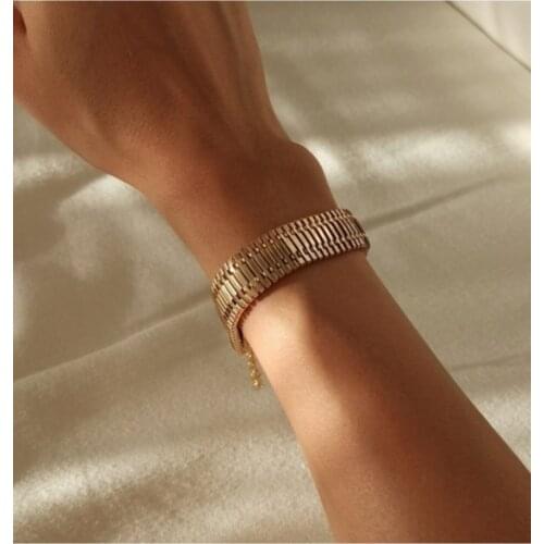Thin Mesh Gold Bangle Bracelet