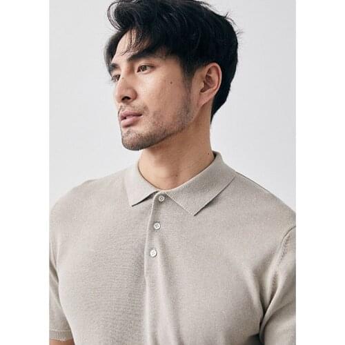 High Quality Summer Knitted Mens POLO Shirt Casual Loose Top Short Sleeve T-shirt