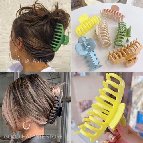 Women Solid Color Hair Claw Clip Large Barrette Crab Hair Claws Bath Clip Ponytail Clip for Women Girls Hair Accessories Gifts