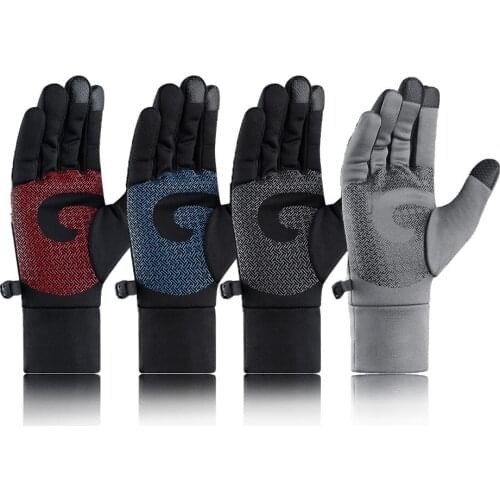 Winter Unisex Bicycle Fleece Cycling Gloves Windproof Thermal Riding Motorcycle Gloves Cold Weather Warm Anti Slip Gloves