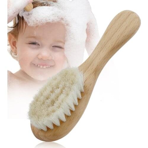 Baby Care Pure Natural Wool Baby Wooden Brush Comb Brush Baby Newborn Hairbrush Infant Comb Head Massager Beauty Tools