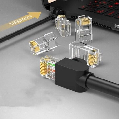 10/50PCS RJ45 Connector Crystal Ethernet Cables Plug for UTP Cat5 Cat6 Gold Plated Network Cable Connector Adapter for Cat5e