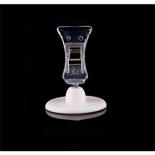 10pcs Pop Store Promotion Price Tag Display Shelf Sign Label Holder Shelf Talker Clip Note Holder Base With Adhesive Card Clip