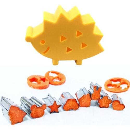 10pcs/set Vegetable Fruit Mini Cutters With Hedgehog Shape Box Cake Cookies Cutter Mold Kitchen Gadget Home Cutting Shape Tools