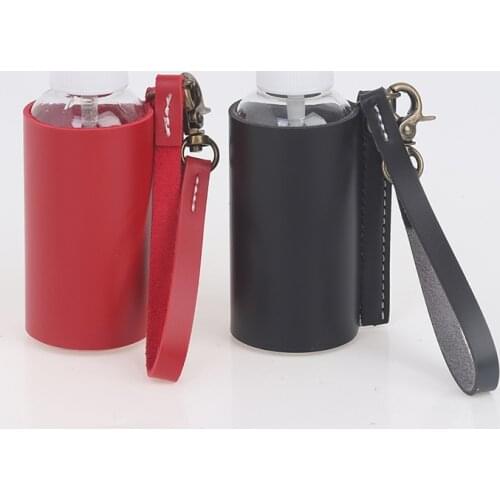 60ml Portable Empty Leakproof Plastic Travel Bottle with Leather Holder Carrier