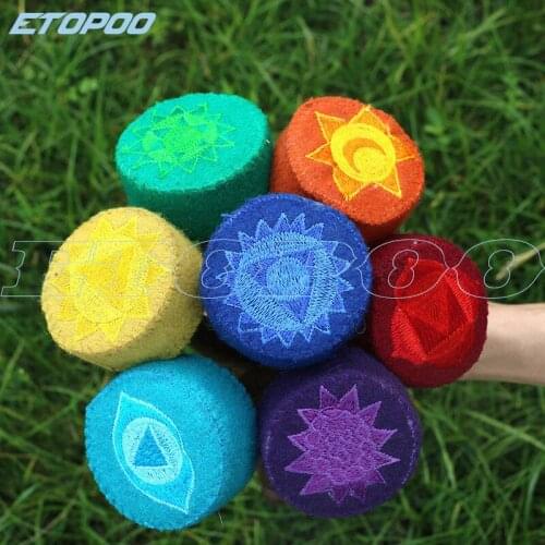 7 colors Singing Bowl Wooden Mallet Leather Head Meditation Relax Soothing Sound Meditation Special