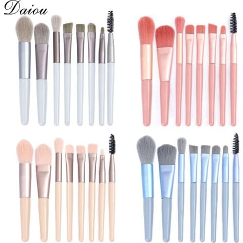 8 Pcs Mini Travel Portable Soft Makeup Brushes Set Eye Shadow Foundation Powder Eyelash Lip Concealer Blush Brush Cosmetic Kit
