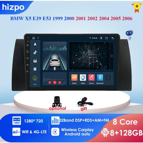 1 DIN Android 10 car radio For BMW X5 E53 E39 car audio navigation multimedia dvd radio tape recorder 4G LTE OBD2 DVR SWC DAB BT