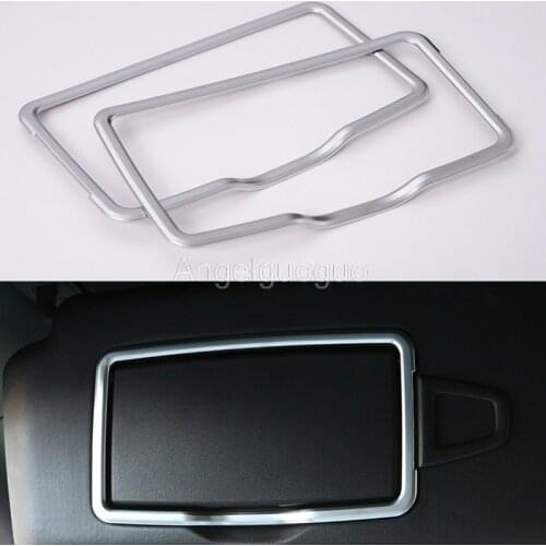 Angelguoguo Car sun shield block cosmetic mirror decoration frame cover trim for Mercedes Benz E class W213 2016