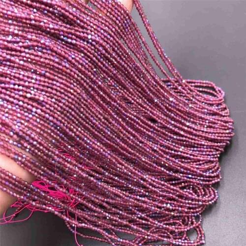 Natural garnet beads 2 3mm Small red Beads Micro faceted AB garnet beads quartz Natural stoneSection Loose beads jewelry making