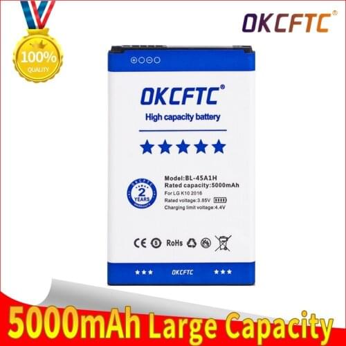 For LG K10 F670L F670K F670S F670 K420N K10 LTE Q10 K420 Mobile Phone Replacement Battery BL 45A1H BL-45A1H 5000mAh