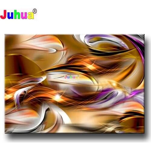 Juhua Diamond Painting Cross Stitch "Golden Abstract" 5D DIY Diamond Embroidery Full Square/round Rhinestone Of Picture