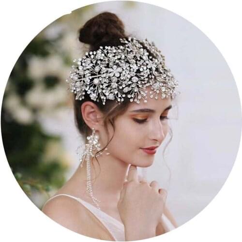 European hot style foreign trade wedding water diamond handmade hair accessories wedding dress accessories bride tiara