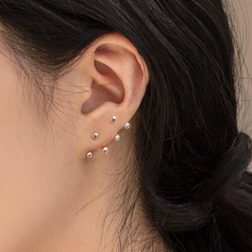 GSOLD Fashion Small Golden Bean Asymmetric Metal Small Stud Earring Simple Creative Claw-Shaped Multi- Wear Women Jewelry