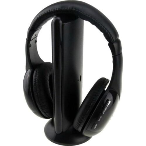 5in1 Sans Fil Ecouteur Hi-Fi Earphone Multifunction Stereo Wireless Headphone Headset with Microphone FM Radio for TV Computer