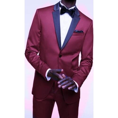 Handsome Groomsmen Notch Lapel Groom Tuxedos Wedding Dress Men Suits Blazer Prom Dinner (Jacket+Pants+Tie) K339