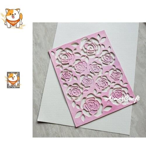 Rose Flower Background Metal Cutting Dies Scrapbooking Stencil Decorative Embossing Craft Die Cuts Card Making New Dies For 2019