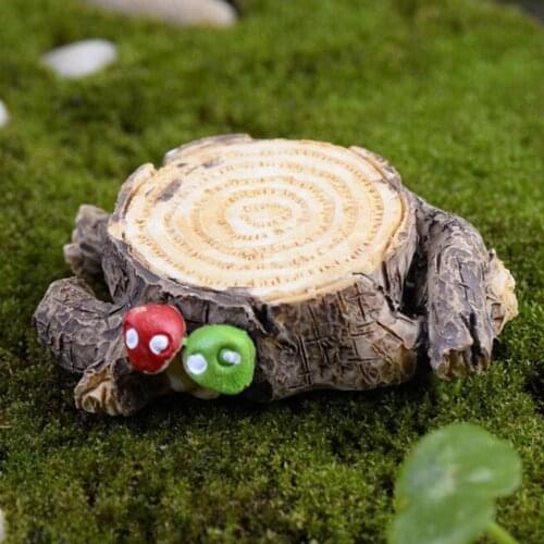 Miniature Mushroom Tree Stump Artifical Resin Micro Landscape Bonsai Ornament DIY Fairy Garden Accessory Fishbowl Decoration