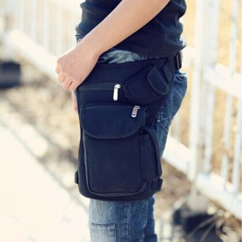 Men Military Tactical Travel Riding Motorcycle Bag Portable Waist Messenger Bag Casual Canvas Drop Thigh Leg Multi- Pouch