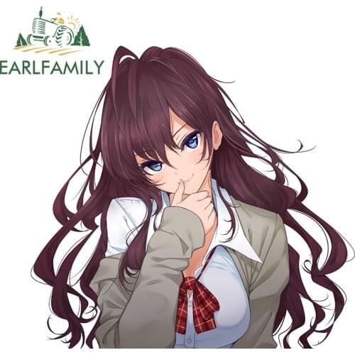 EARLFAMILY 13cm x 12cm for Girl Anime Decal Fine Car Sticker Creative Scratch-Proof Waterproof Windshield Motorcycle Decoration