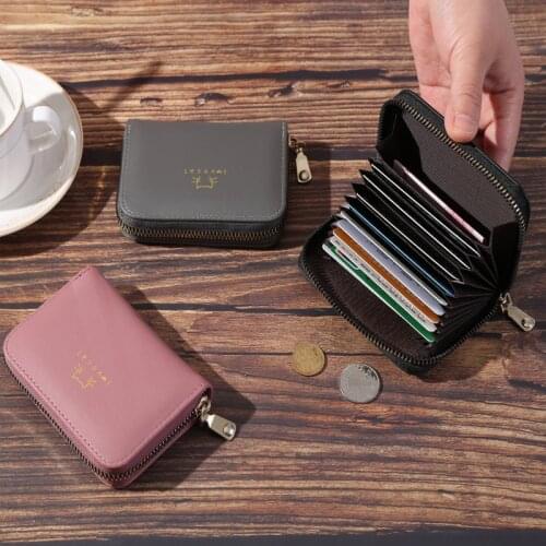 New Women Wallet Many Departments Card Holder Ladies Small Purse Zipper Cute Bag Hasp Card Case High Quality Female Wallets