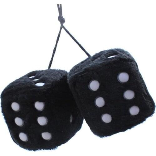 Car Pendant Colorful Plush Dice Craps JDM Automobiles Rear View Mirror Charms Hanging Suspension Ornaments Desk Home Decoration