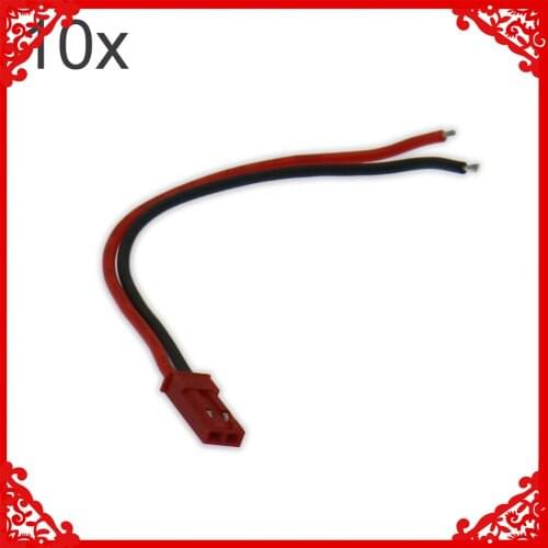 RCAWD 10x 100mm Male Jst Plug Connector Silicone Cable 2pin 22awg For Battery Bec Esc Parallel Wire And Connectors