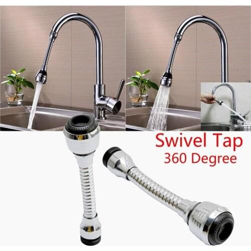 Tool Sink Mixer Kitchen Chromed Swivel Tap Faucet Nozzle Sprayer 360 Degree Aerator
