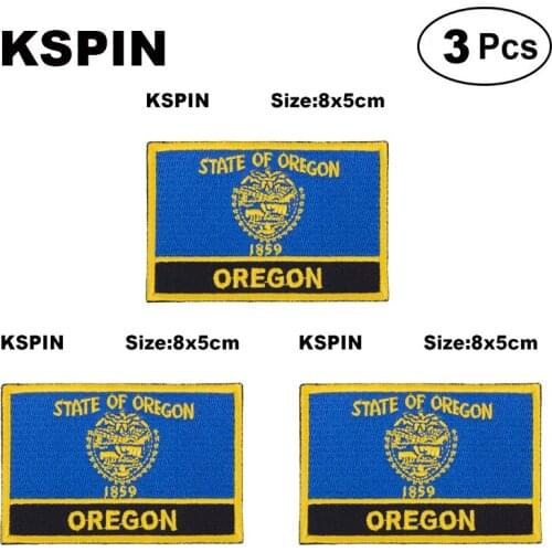 U.S.A Oregon Rectangular Shape Flag patches embroidered flag patches national flag patches for clothing DIY Decoration