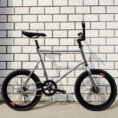 20 Inch Fixie Bike Bicycle 48cm Small Wheel Fixied Gearing Action Track Bike Boys And Girls Ride Back And Brake Cycles