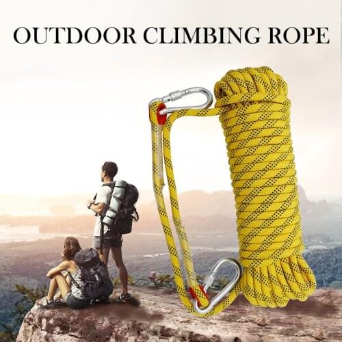 Climbing Rope Outdoor Emergency Rope 10m Wear Resistant 9mm Diameter High Strength Hiking Accessory Tool