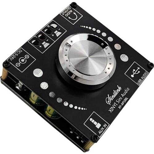 XY-AP100L Digital Power Amplifier Board 100Wx2 Stereo Bluetooth 5.0 Dual-Channel 360° Stepless Tuning Amplifier Board