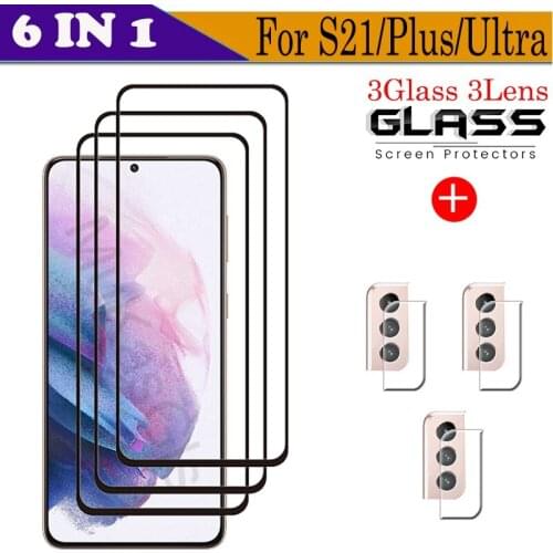 Tempered Glass For Samsung Galaxy S21 Screen Protector Explosion-proof Glass For Samsung S21 Plus Camera Film For S21 Ultra 5G