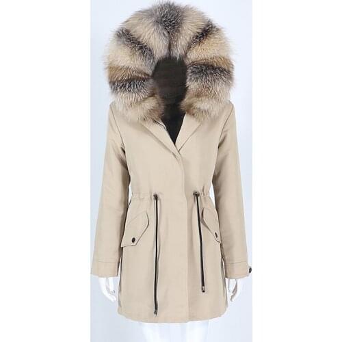 MENINA BONITA 2021 New Waterproof Long Parka Real Fur Coat Winter Jacket Women Natural Fox Fur Collar Hooded Warm Detachable