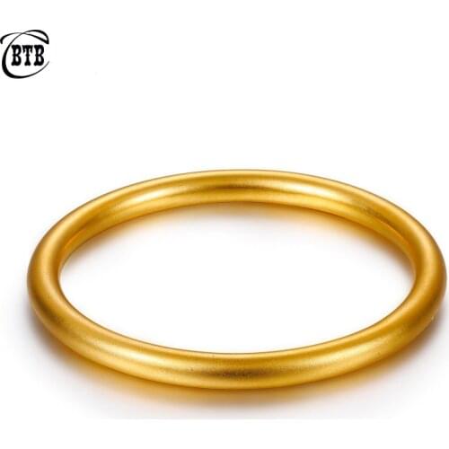 Womens Solid Gold Bracelet Jewelry Gold Filled Lady Vintage Matte Muslim Islam Bangle Fasshion Middle East Accessories