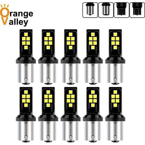 10Pcs BA15S 1156 P21W T20 7440 7443 1157 BAY15D LED 12 SMD 3030 Car LED Auto DRL Turn Signal Light Reversing lamp
