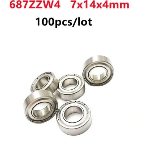 100pcs/lot 687W4 687ZZW4 687/4ZZ Non-standard size 7x14x4 mm deep groove ball bearings Miniature 7*14*4 687W4ZZ