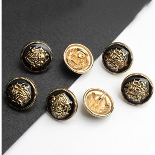 6PCS British Style Clothes Buttons Sewing Metal Men Women Antique Ornament Blazer Coat Shirt Suit Needlework Scrapbooking Diy