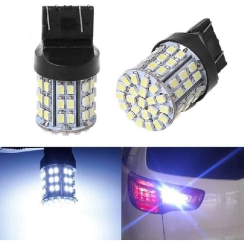 Car T20 Tail Light W21W 7443 1206 64SMD LED White Tail Stop Brake light Reserve Backup Light Lamp Bulb DC 12V