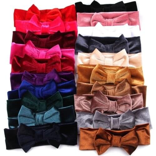 Girls Velvet Headband Winter Soft Baby Children Toddler Cute Bow Headband Accessories