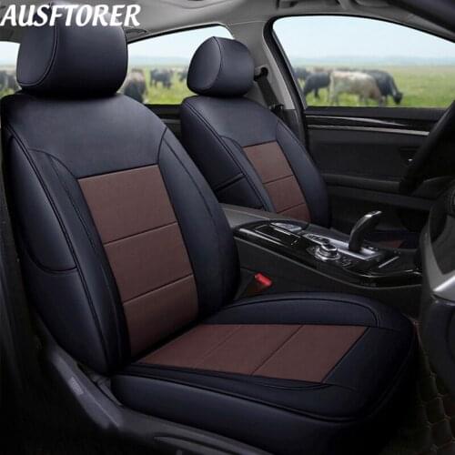 AUSFTORER Custom Genuine Leather Covers Seat for Peugeot 607 Cars Seat Covers Supports Cowhide Front & Rear Cushion Accessories